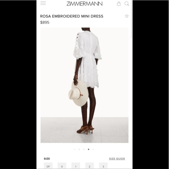 2022 ZIMMERMAN ROSA Embroidered Dress - Picture 3 of 10